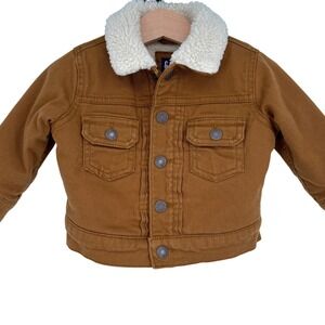 Baby GAP Brown‎ Sherpa Lined Twill Denim Jacket 6-12 months